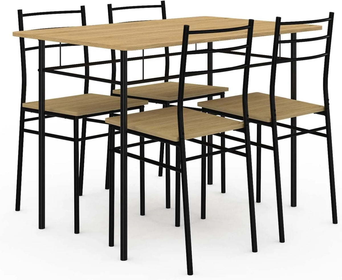 Chaise — en métal, en bois, noir