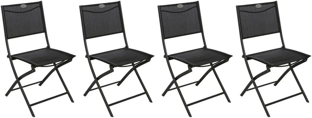 Chaises de jardin: en acier, pliable, Lot de 4, 46 × 52 × 87 cm, anthracite