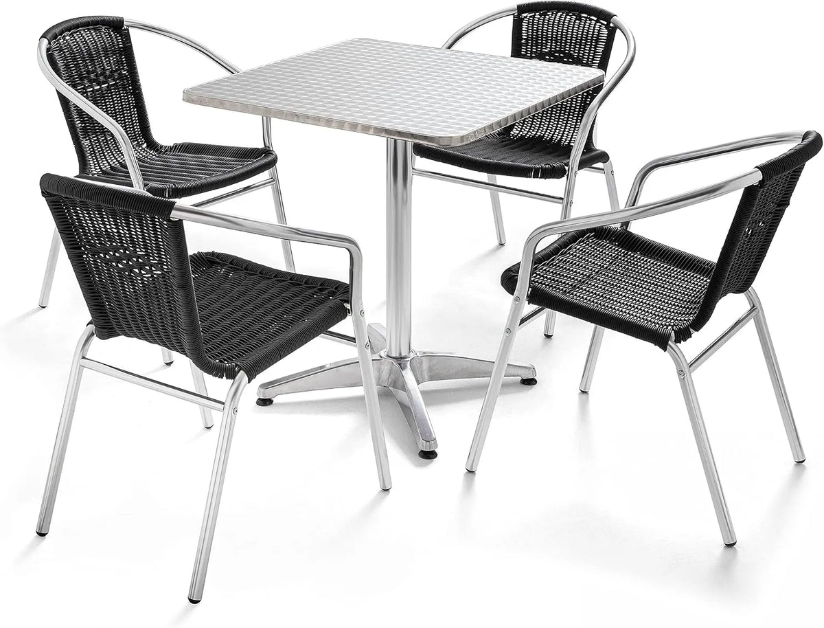 Salon de jardin et ensemble lounge – en aluminium, 4 Places