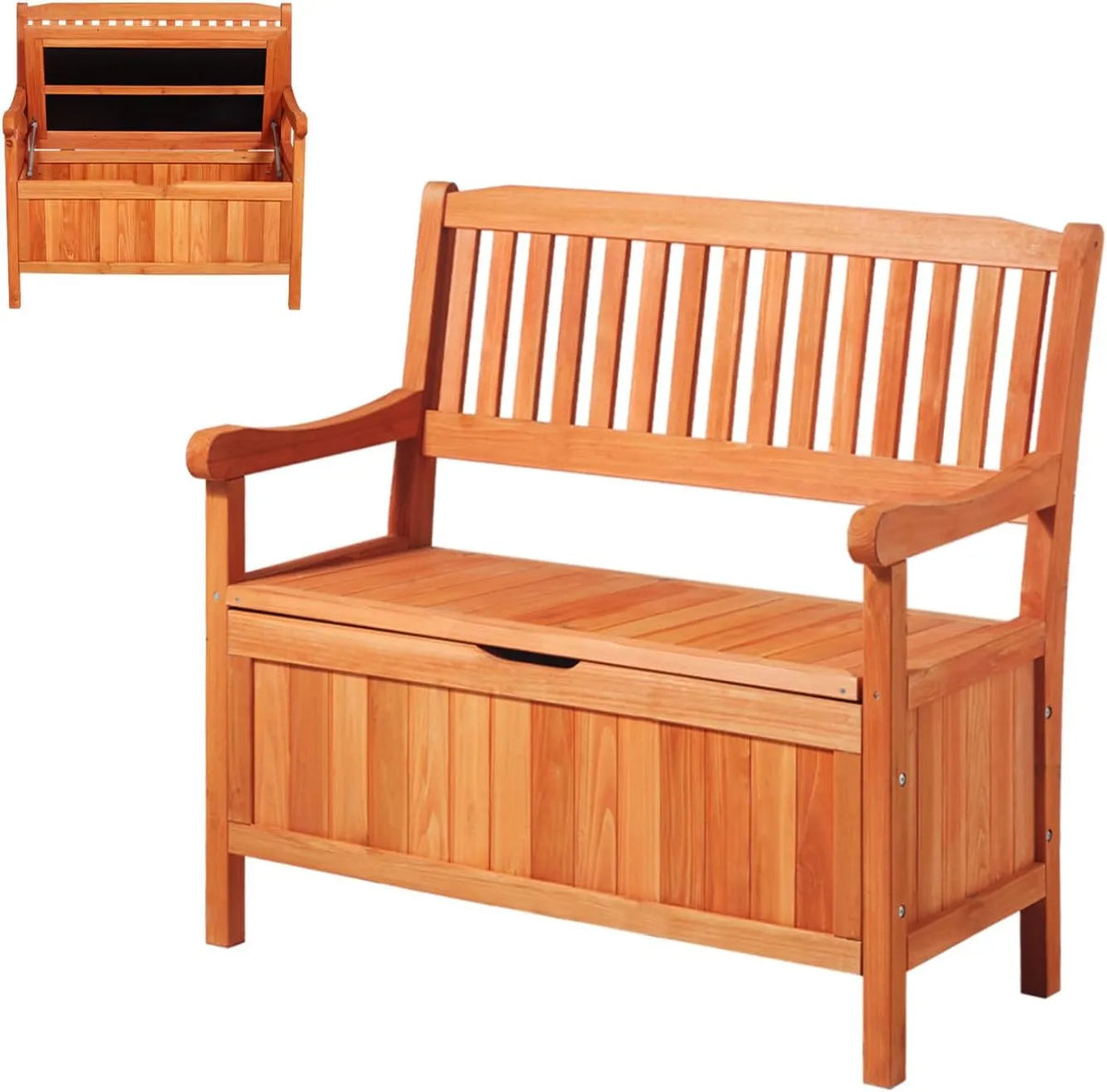 Coffre de Jardin en Bois 125L VEVOR avec Banc d'Extérieur, Capacité de Charge 320 kg, Rangement pour Terrasse et Balcon