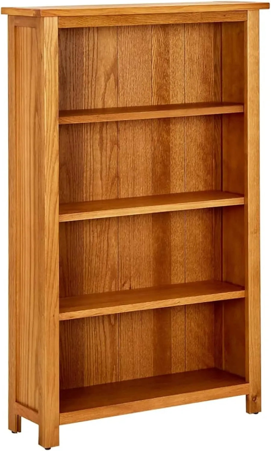 Étagère en Chêne Massif à 4 Niveaux 70x22x110 cm, Meuble de Rangement Murale