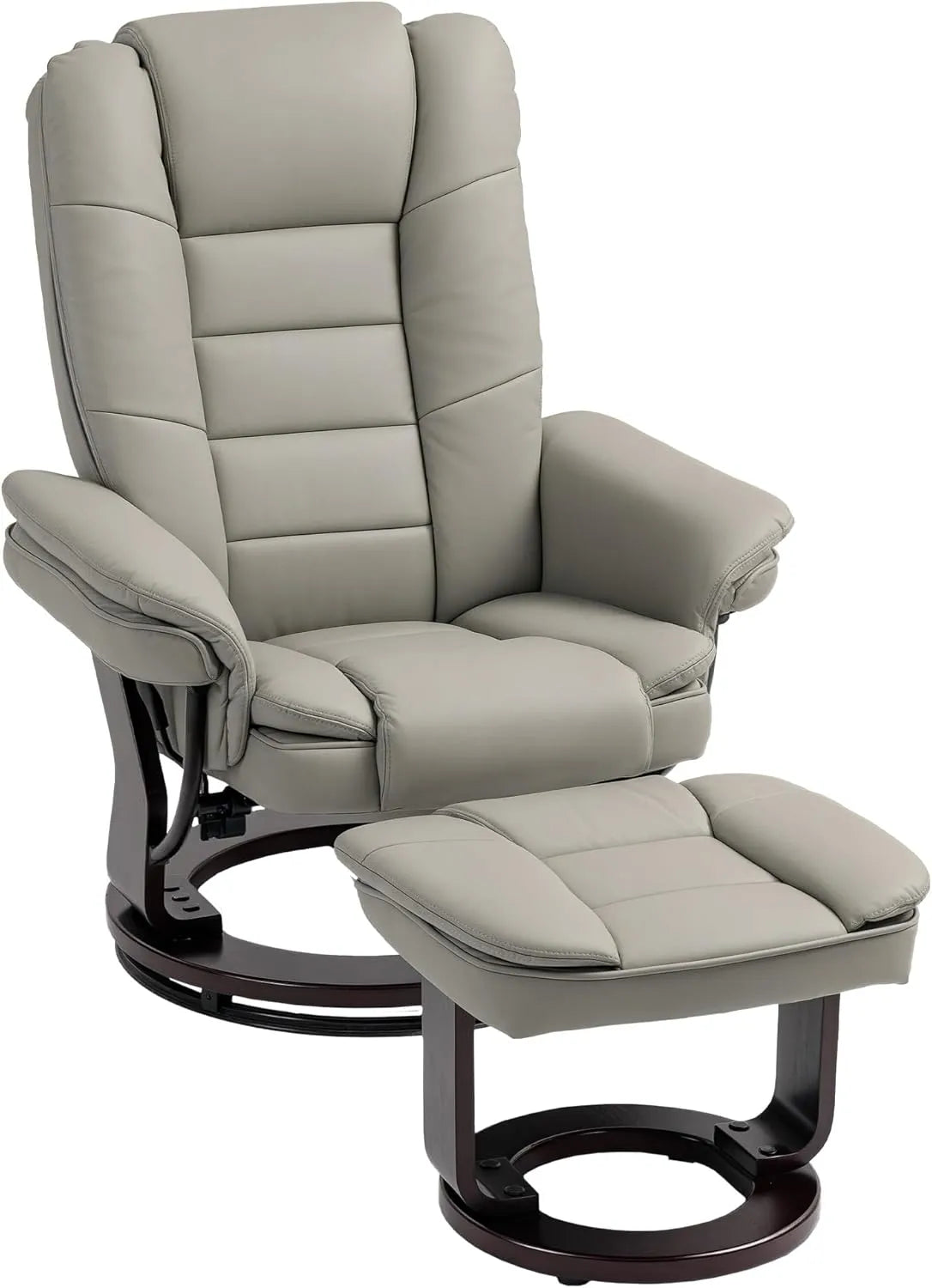 Fauteuil Relax de Luxe avec Repose-Pied et Rotation 360°, Dossier Inclinable 135° en Cuir PU, pour Salon ou Bureau, Marron