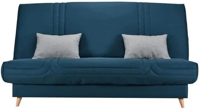 Canapé Convertible 3 Places Mona en Tissu Bleu