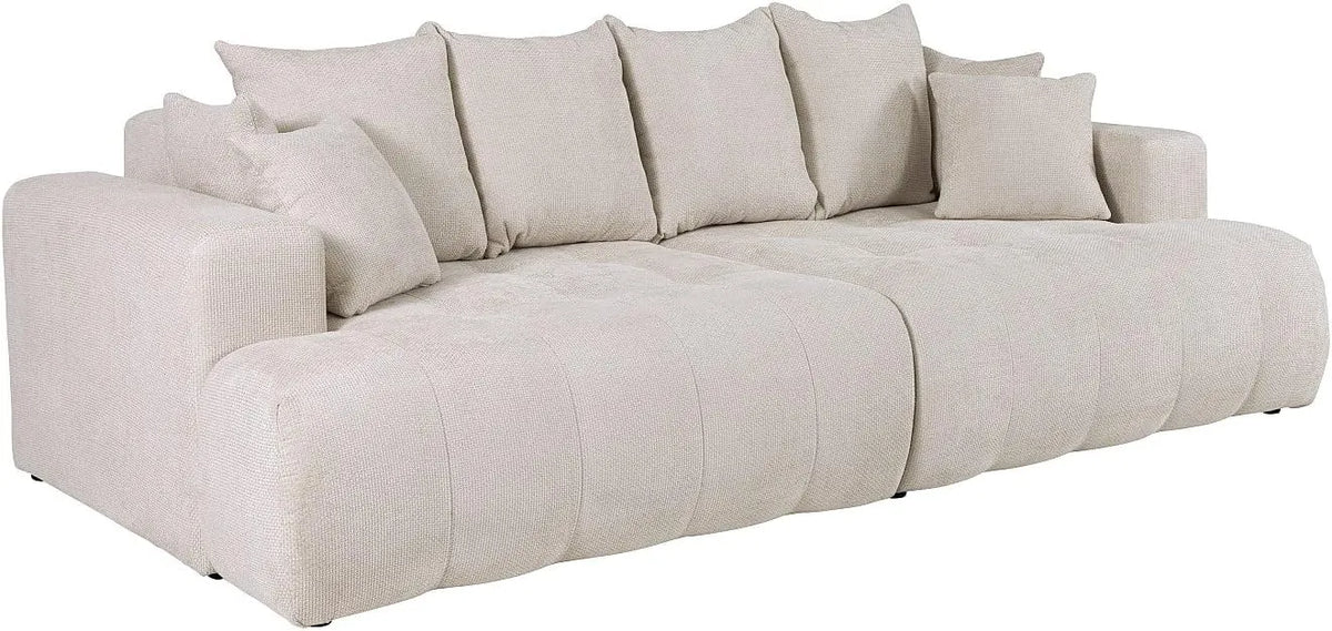 Canapé 4 Places Beige en Tissu Texturé MOTINO - Confort et Élégance