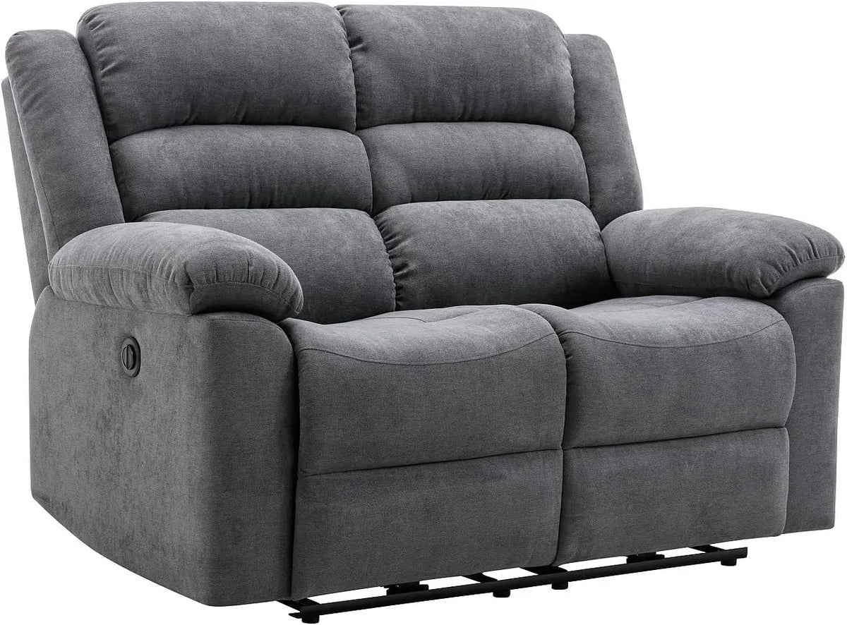 Canapé Relax Électrique 2 Places en Tissu Gris - BUROLO
