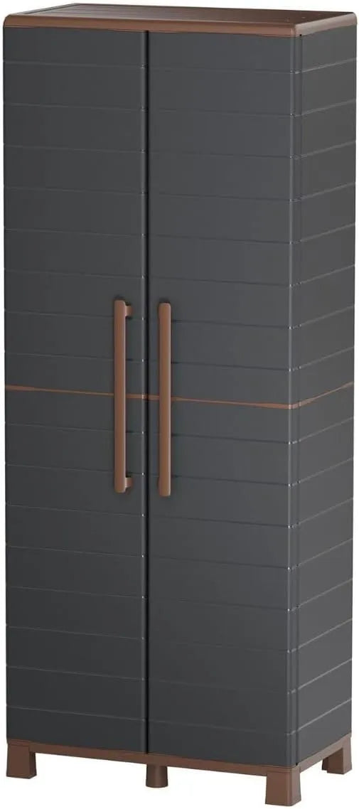 Armoire de Rangement Anthracite avec Étagères Réglables pour Garage et Buanderie - 70 x 39 x 165 cm