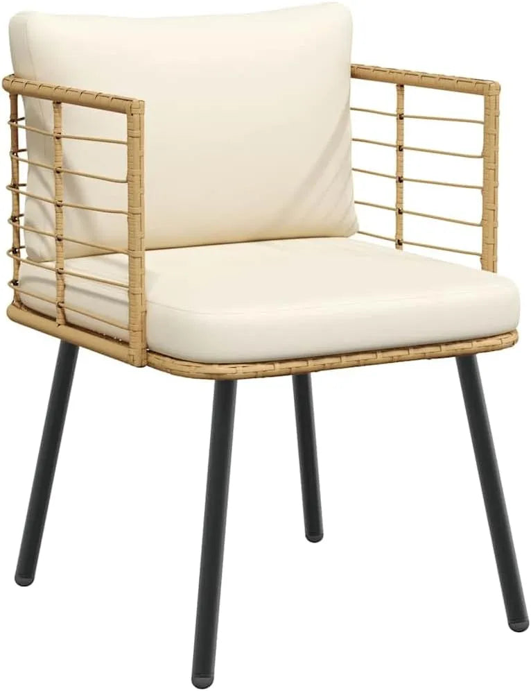 Fauteuil d'extérieur en rotin synthétique avec coussin - Résistant UV et intempéries - Pour jardin, terrasse, balcon