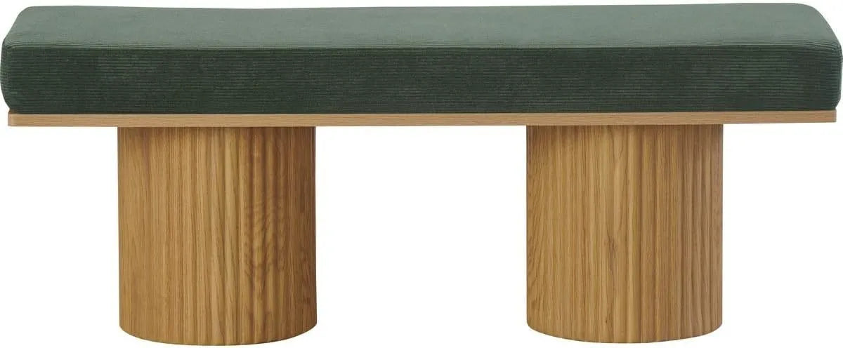 Banc Élégant en Velours Côtelé Vert Kaki - Collection Mahe