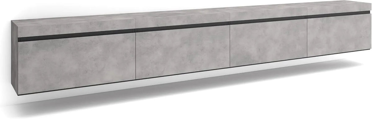 Meuble TV Moderne Mural avec Grand Rangement 320x45x35 cm