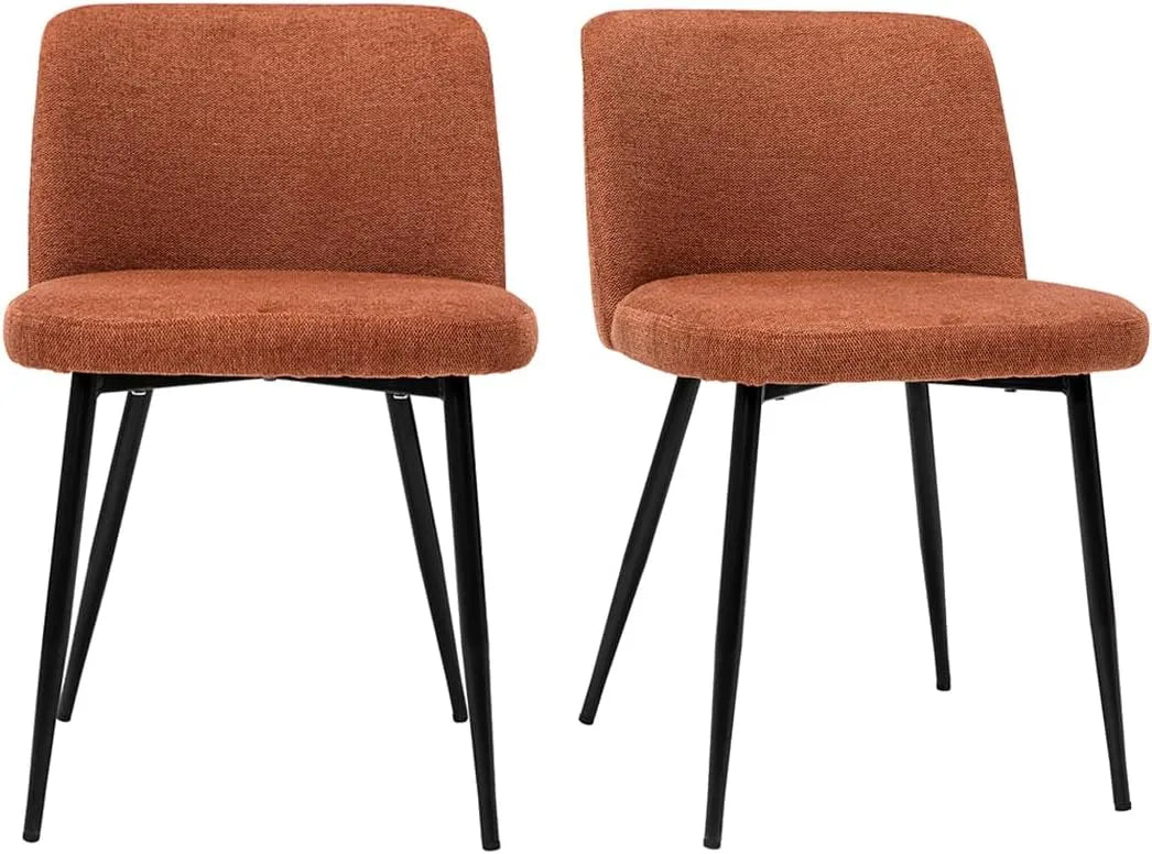 Chaises Velours Marron et Métal Noir Lot de 2 - Miliboo Monti
