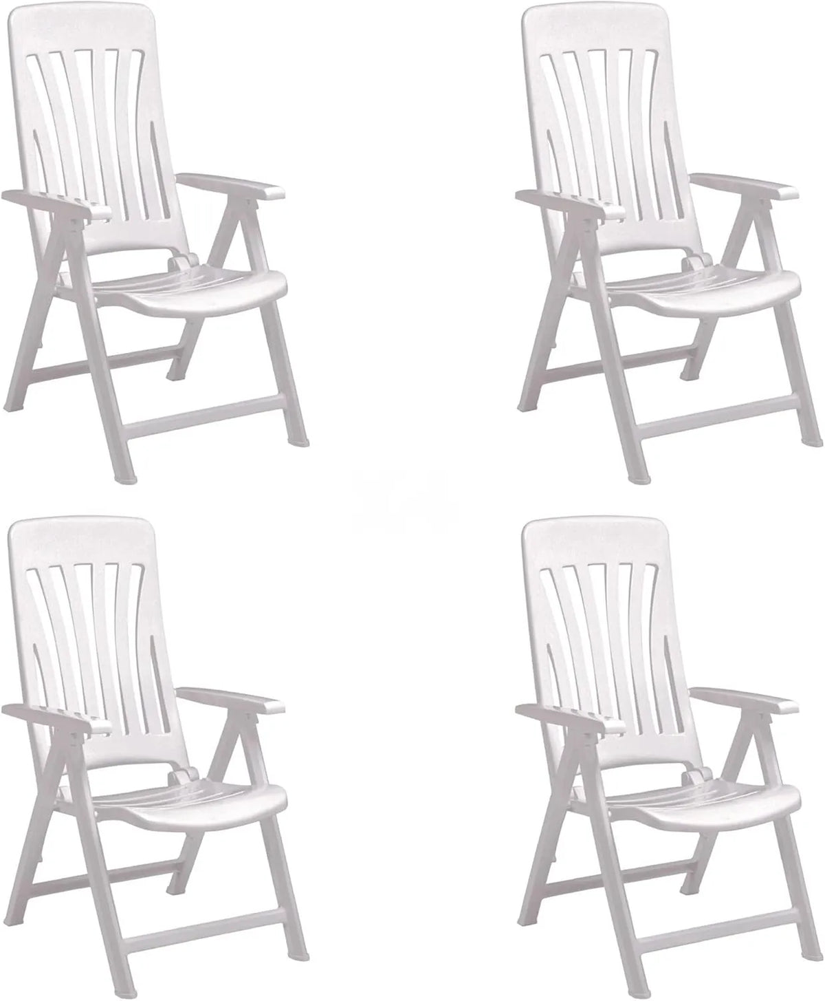 Ensemble de 4 chaises de jardin Resol Blanes réglables et pliables - blanc