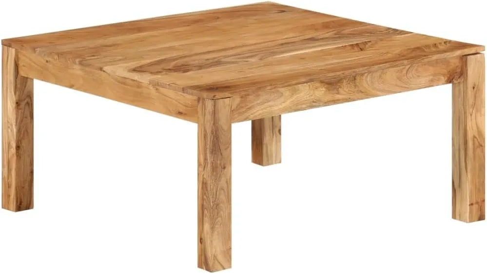 Table basse en acacia massif 80x80x40 cm - Campagne chic - Robuste et polyvalente