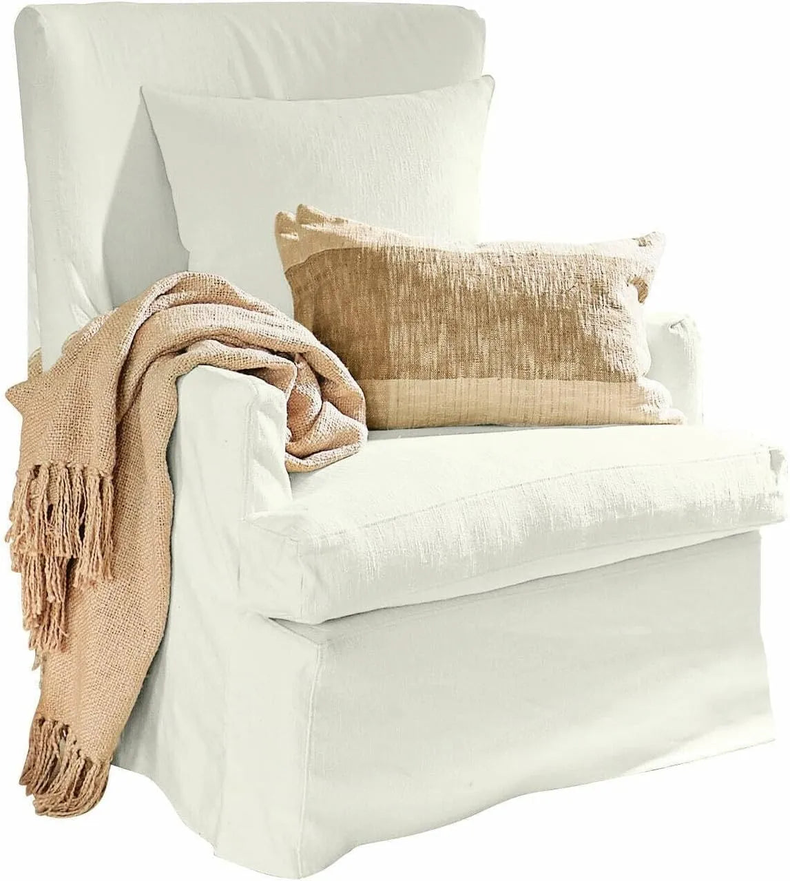Fauteuil de Campagne Williamson en Pin Blanc avec Coussin Amovible