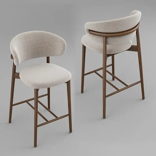 Ensemble de 2 chaises de salle à manger confortables en bois avec dossier courbé et siège rembourré