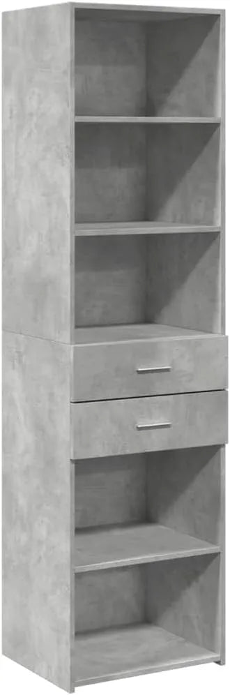 Armoire Haute Gris Béton 50x42,5x185 cm en Bois Composite
