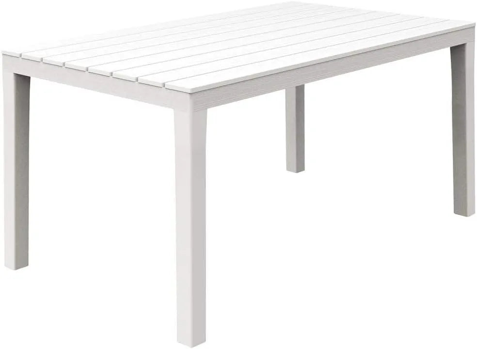 Dmora - Table de Jardin Rectangulaire Vasto, Polyvalente pour Intérieur et Extérieur, Fabriquée en Italie, 138x78x72 cm, Blanc