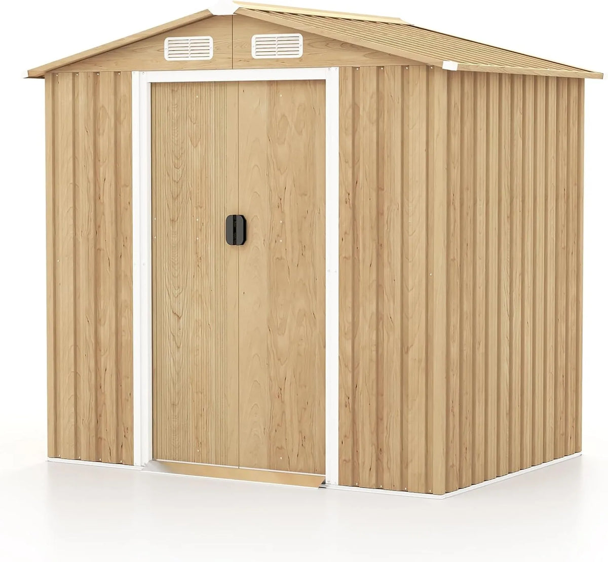 Abri de Jardin Métallique Anti-UV 2,3㎡ avec Porte Coulissante et Aération