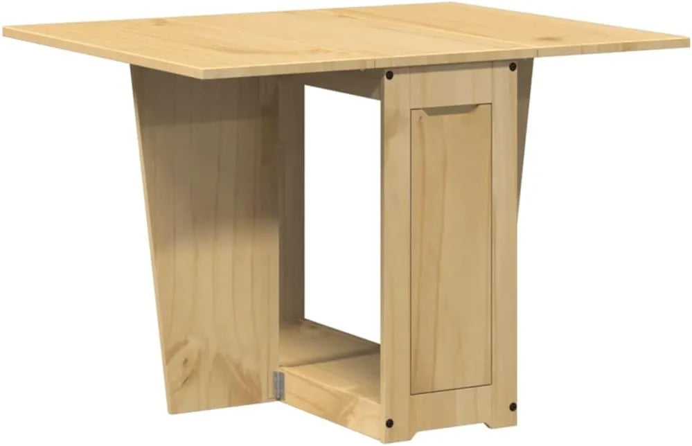 Table à Manger Pliante en Pin Cire Marron pour Cuisine et Restaurant