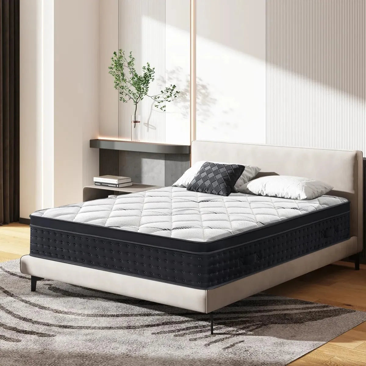 Matelas 160x200 en Mousse Réversible, Confort Moyenne Fermeté, Anti-Allergique et Respirant, Épaisseur 22 cm