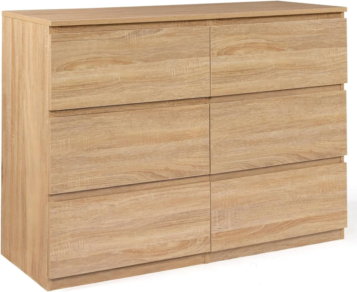 IDMarket - Commode 6 tiroirs TOMI en Bois de Hêtre 110 cm