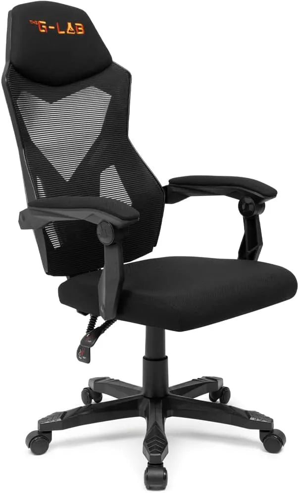Chaise Gaming Ergonomique The G-Lab K-Seat Rhodium ATOM, Maille Respirante, Appui-Tête Confort, Dossier Inclinable 120°, Charge Max 120kg - Noir