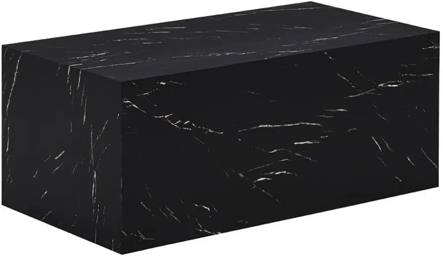 Table Basse Amiri L - Noire, 95x50 cm, Plateau en MDF, Prête à l'emploi
