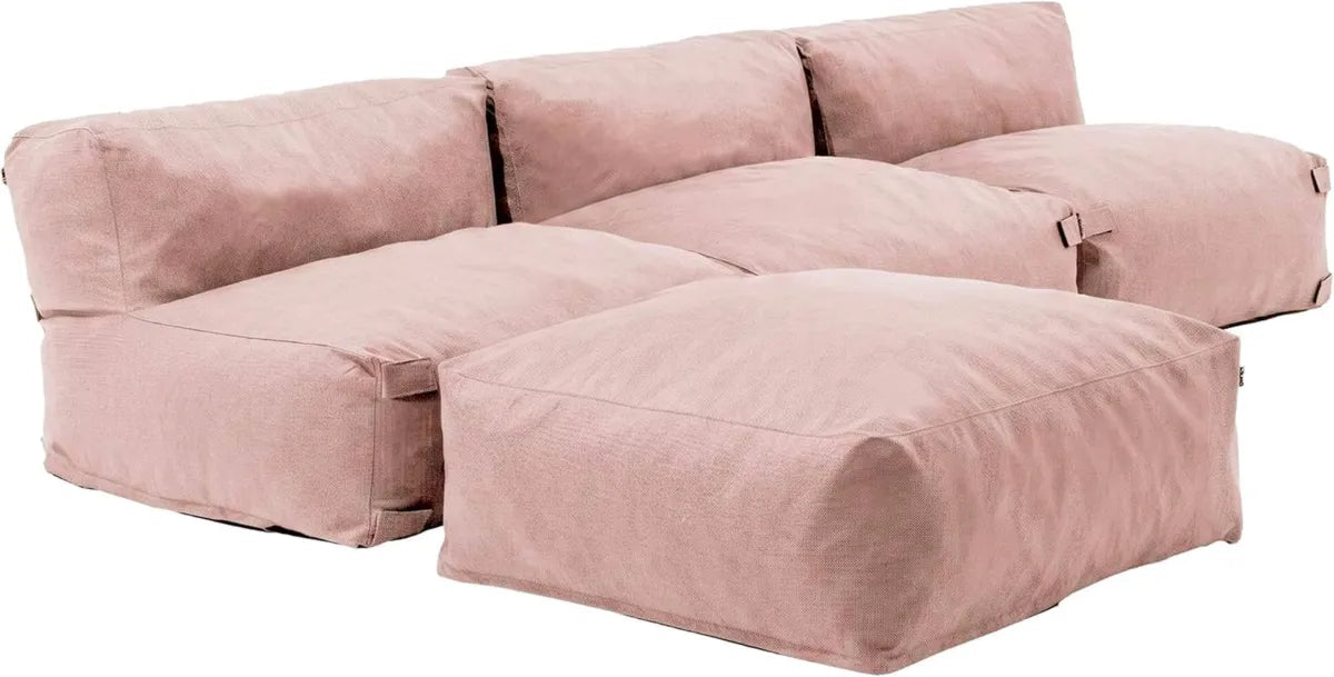Canapé de Jardin Modulable 4 Places Rose - Oviala Mixi