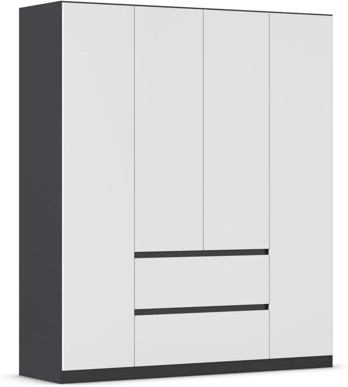 Rauch Möbel P 181 Armoire de rangement – avec poignée, avec tiroirs, avec Bibliothèque et étagère de rangements, 4 Portes, 3 étagères, 2 tiroirs