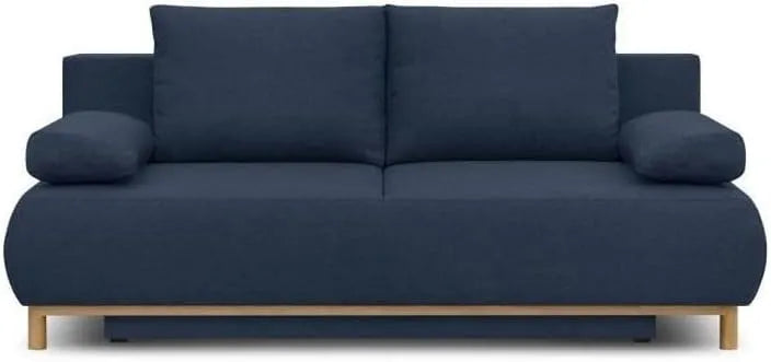 Banquette Convertible 3 Places Tissu Bleu foncé: revêtement en tissu, avec rangement, 93 cm, MIKA P 93, avec rangement intégré