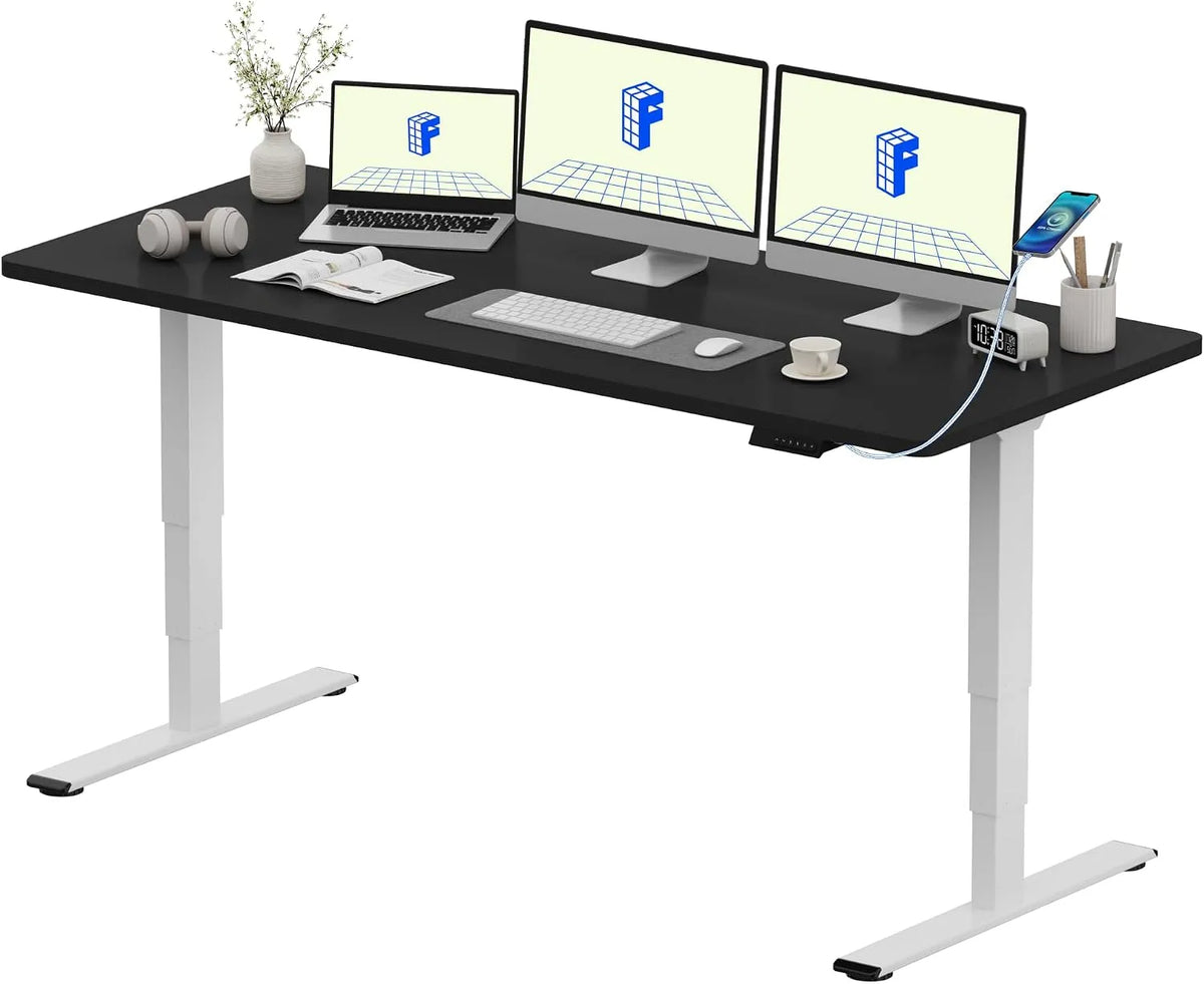 Bureau et table informatique: avec port USB, 3 Niveau ×, 180 × 80, 25mm, 4 M, noir
