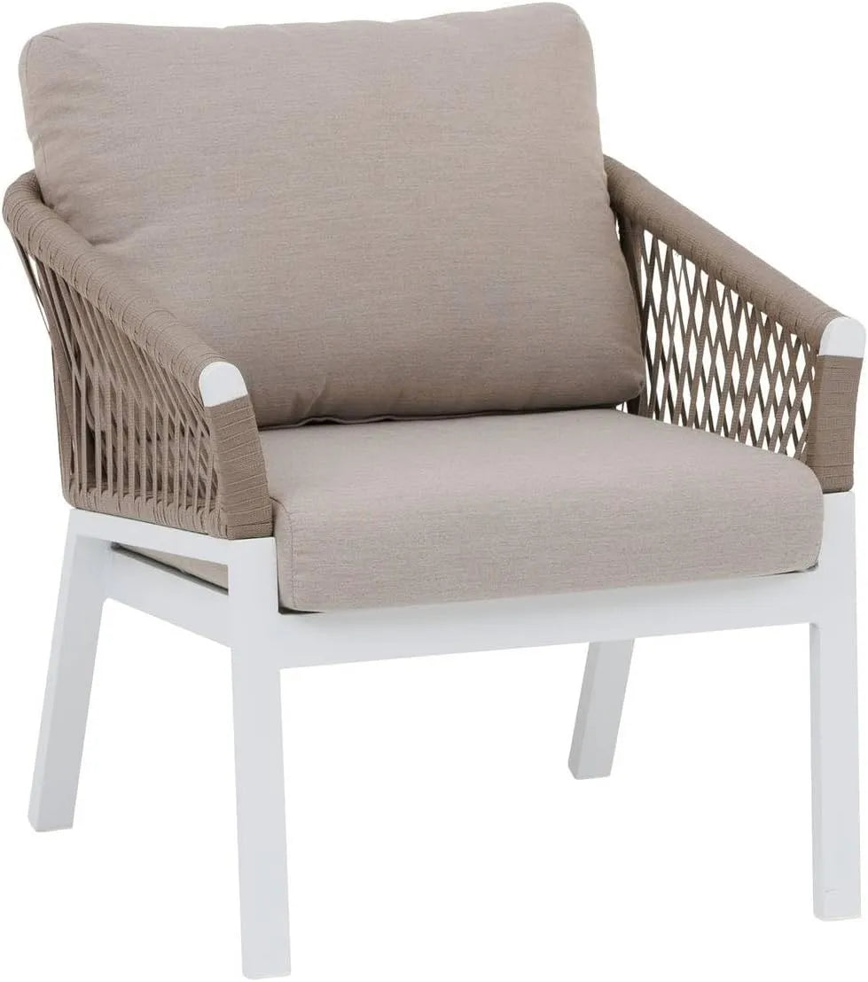 Salon de jardin et ensemble lounge: en aluminium, blanc