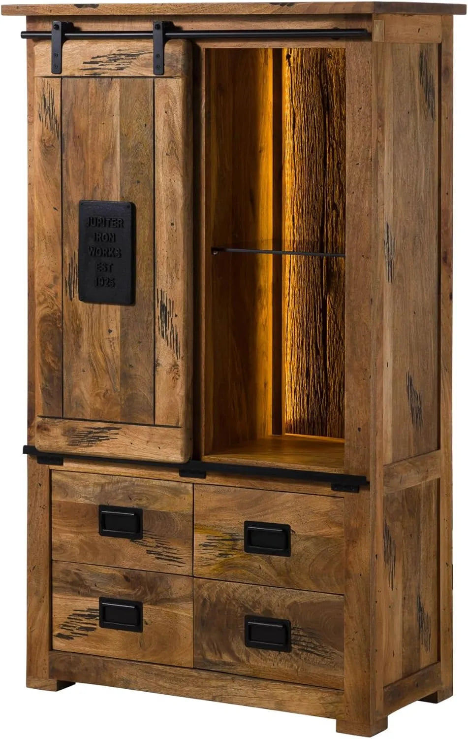 Meuble de Rangement en Bois de Manguier/Bois de récupération 90x45x150: LUX, avec rangement, 90 × 45 × 150, 90 × 45 × 150 cm
