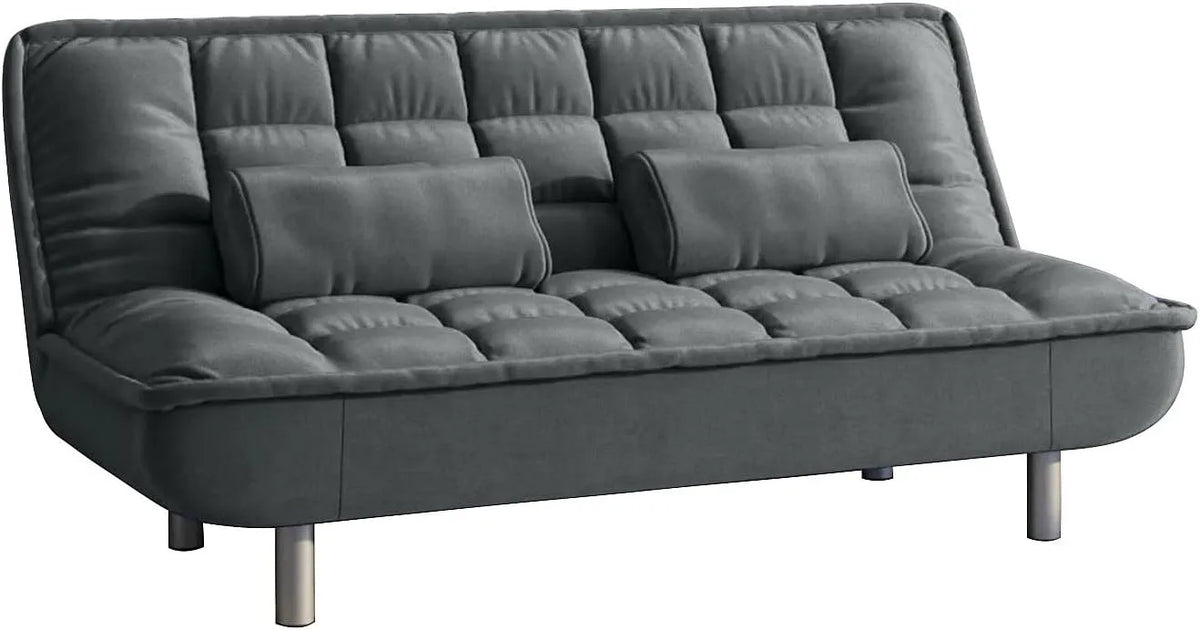 Canapé — MISHAN, revêtement en tissu, convertible, 3 Places, gris