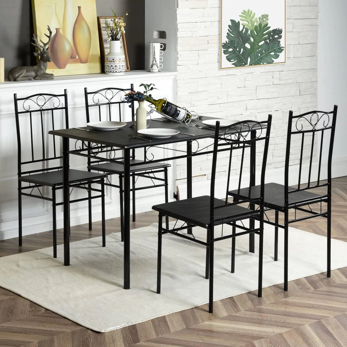Chaise – en métal, noir