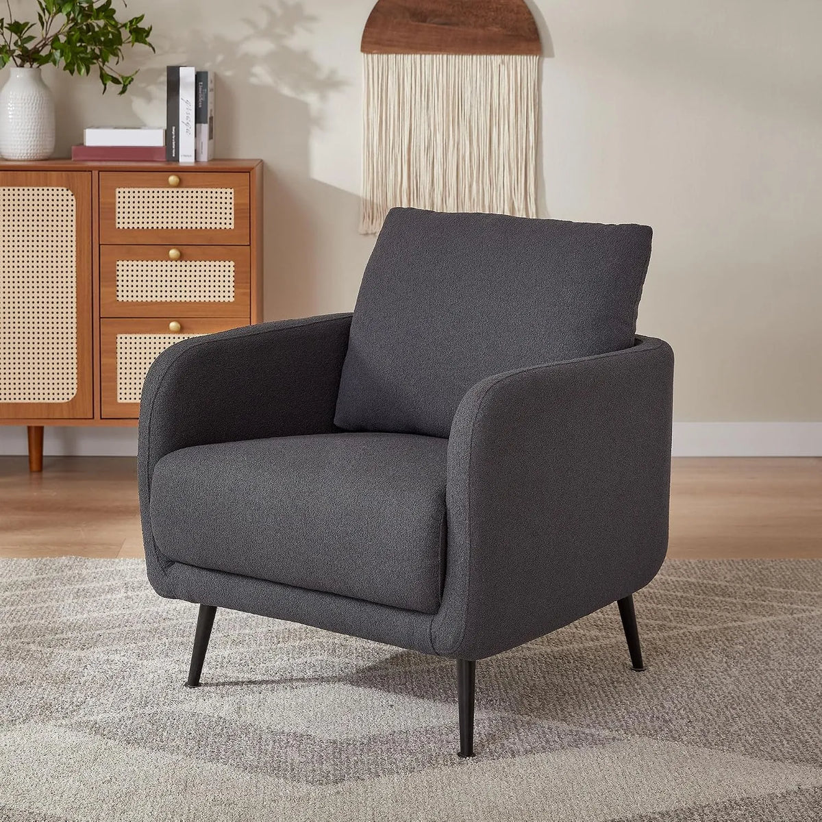 Bureau et table informatique: revêtement en tissu, revêtement bouclé, 71 × 75 × 81 cm, gris