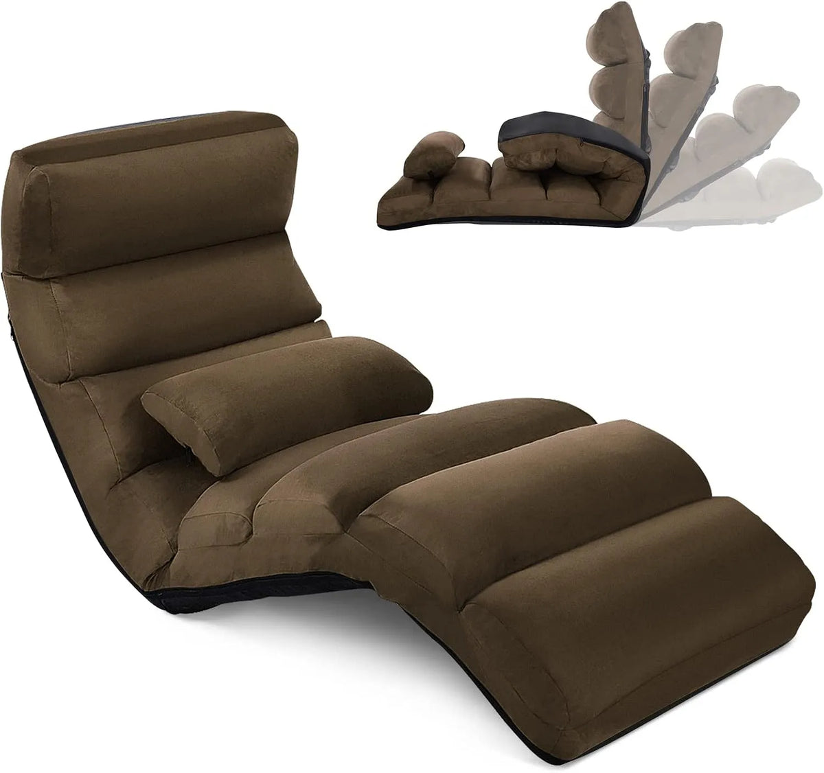 COSTWAY Fauteuil relax et fauteuil inclinable — pliable, réglable, marron