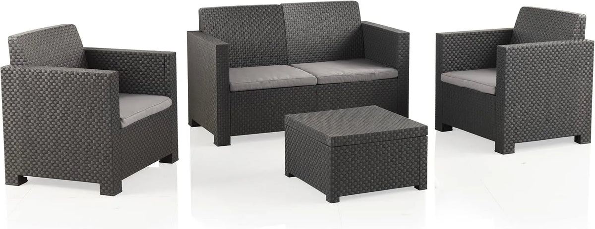 Salon de jardin et ensemble lounge — 4 Places, 2 Places, anthracite