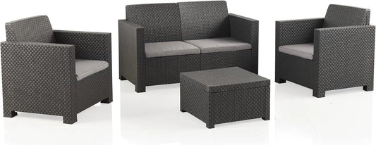 Salon de jardin et ensemble lounge — 4 Places, 2 Places, anthracite