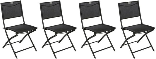 Chaises de jardin: en acier, pliable, Lot de 4, 46 × 52 × 87 cm, anthracite