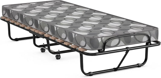 Bureau et table informatique – en acier, rembourrage en mousse, avec bureau, pliable, 80 × 190 cm, gris, avec roulettes, revêtement en tissu