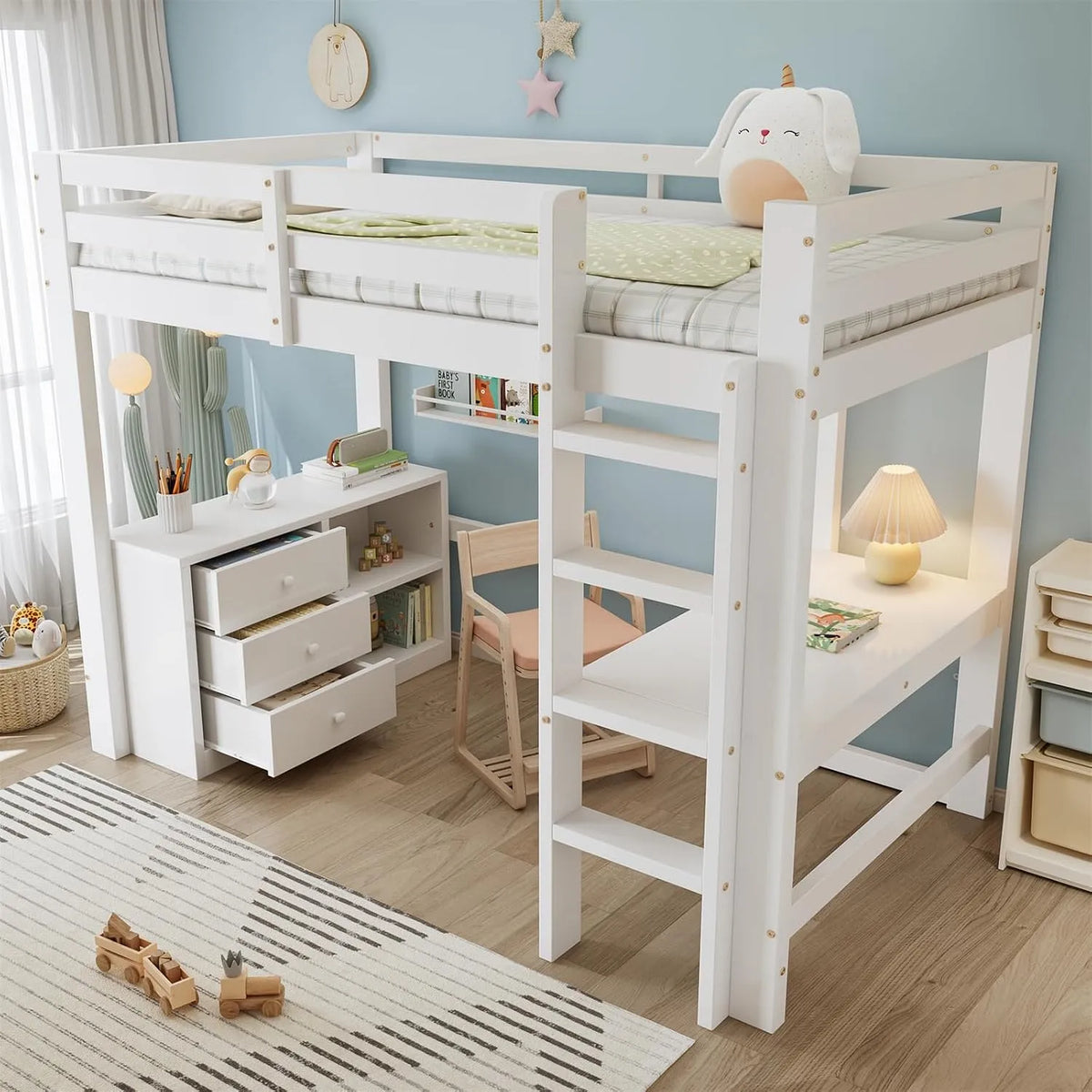 Armoire de rangement – MDF, avec rangement, avec tiroirs, avec Bureau et table informatique, avec armoire, 90 × 200 cm, blanc