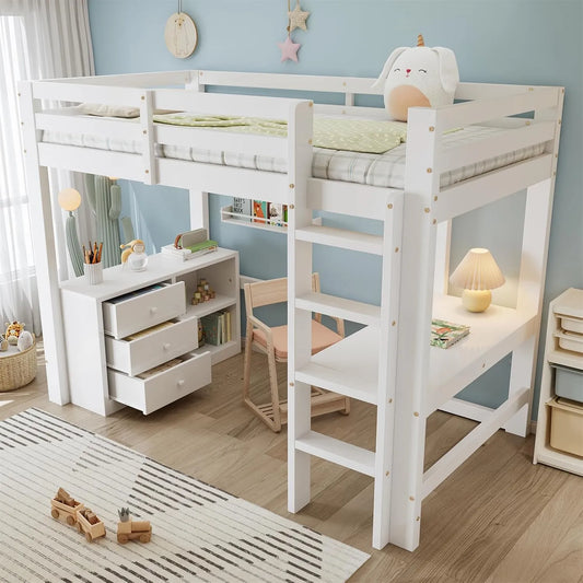 Armoire de rangement – MDF, avec rangement, avec tiroirs, avec Bureau et table informatique, avec armoire, 90 × 200 cm, blanc