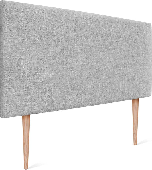 Lit rembourré et cadre de lit tapissé: 95 × 105cm, gris