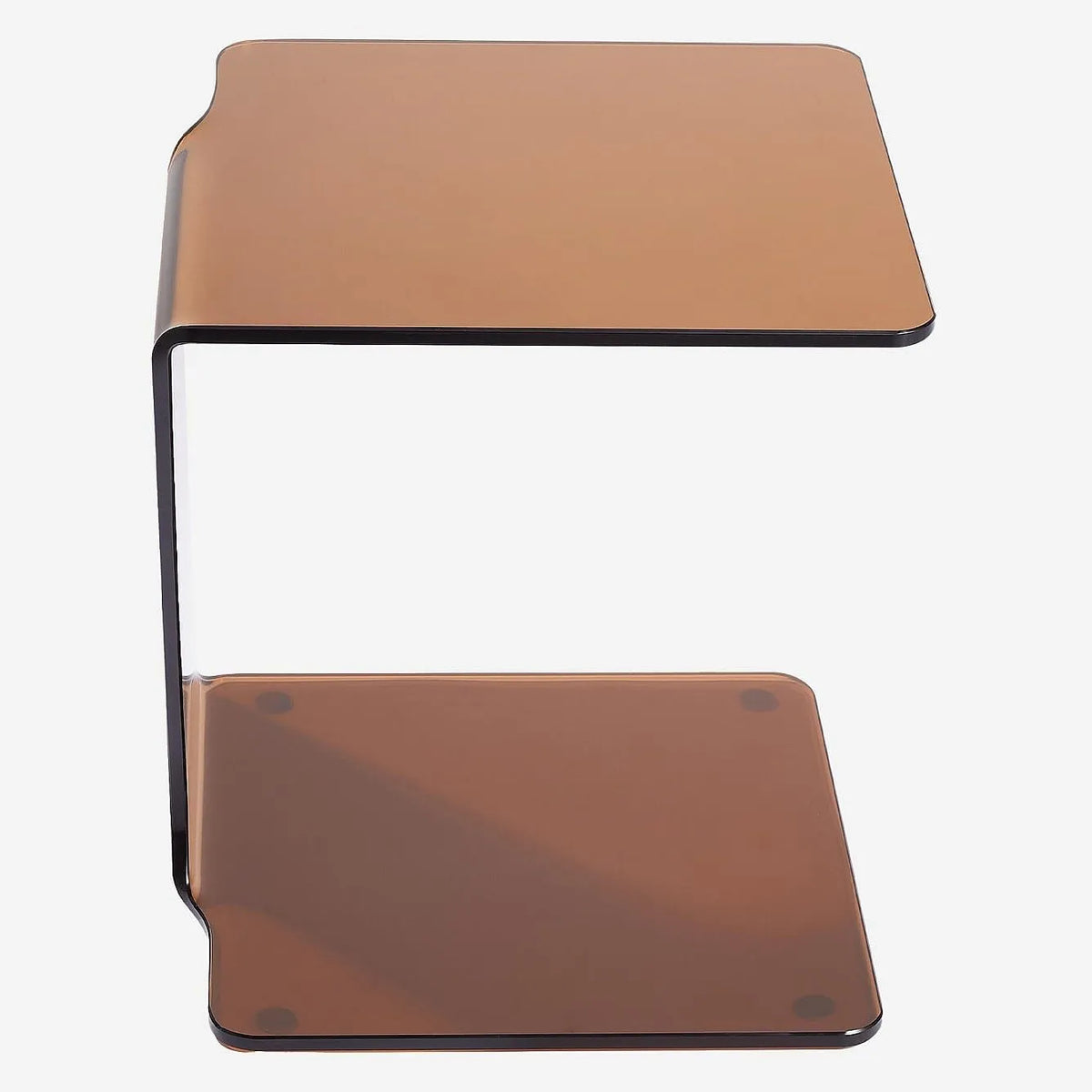 Table d'appoint Cornuda en Verre Ambré - Design Moderne