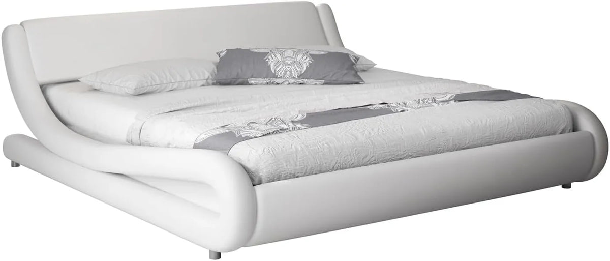 Lit Double Moderne Blanc 200 cm - Collection Alessia