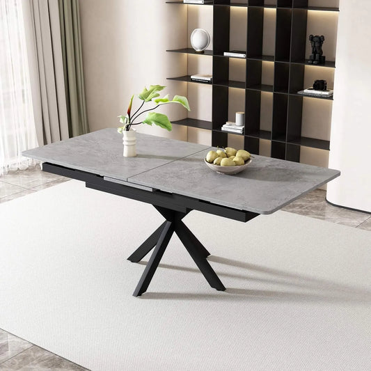 Table à Manger Moderne Extensible Gris 150/180x70x76 cm
