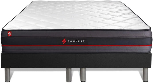 Lit Double avec Matelas à Mémoire de Forme 160x200 cm | Épaisseur 24 cm | Confort Ferme
