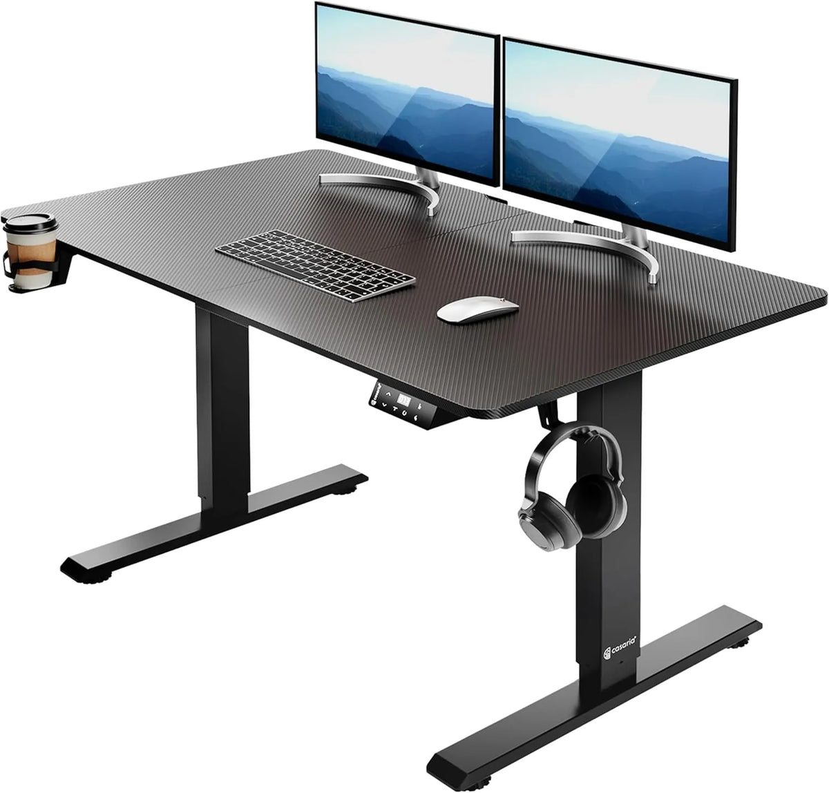 Bureau Électrique Réglable en Hauteur 110cm - Écran LCD et Support pour Télétravail