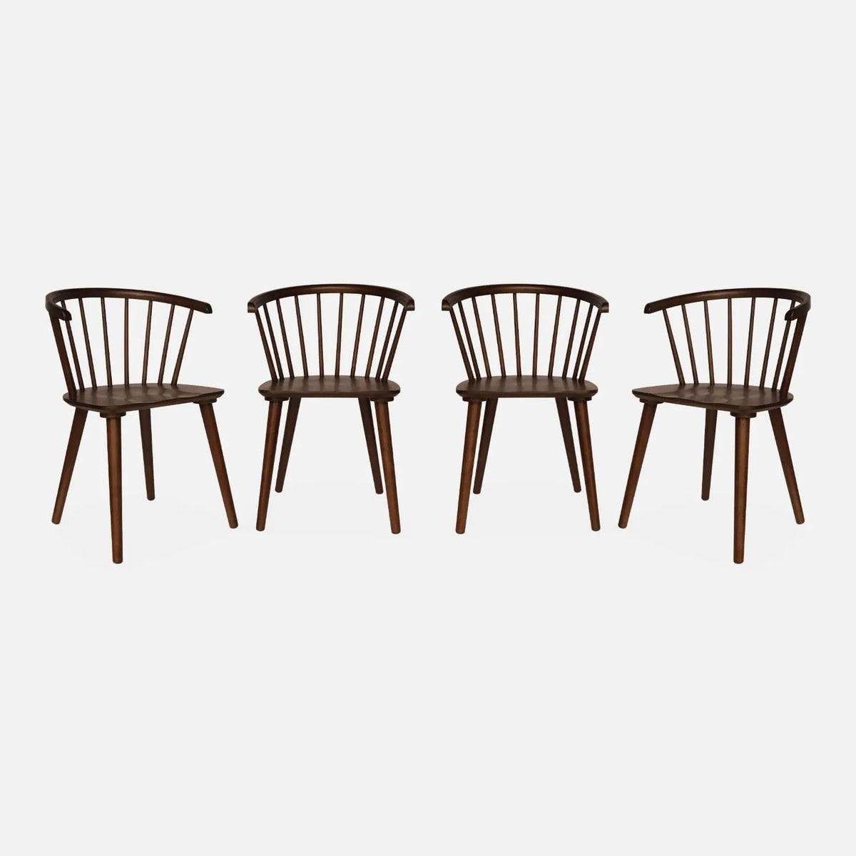 Ensemble de 4 Chaises en Noyer et Contreplaqué Paula - Design Épuré