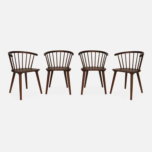 Ensemble de 4 Chaises en Noyer et Contreplaqué Paula - Design Épuré